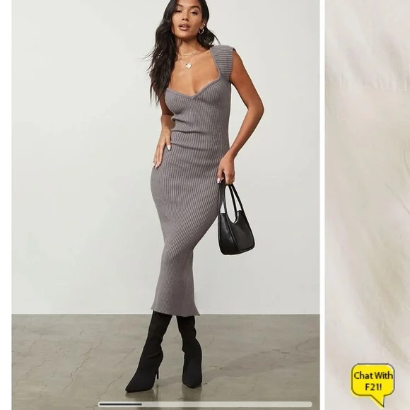 Fall Forever 21 Sweater Knit Midi Dress